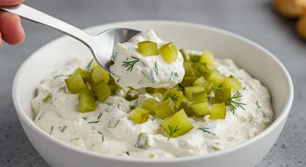 Easy Dill Pickle Dip Recipe Ready in Minutes 6 Dill Pickle Dip 4 dill pickle dip
