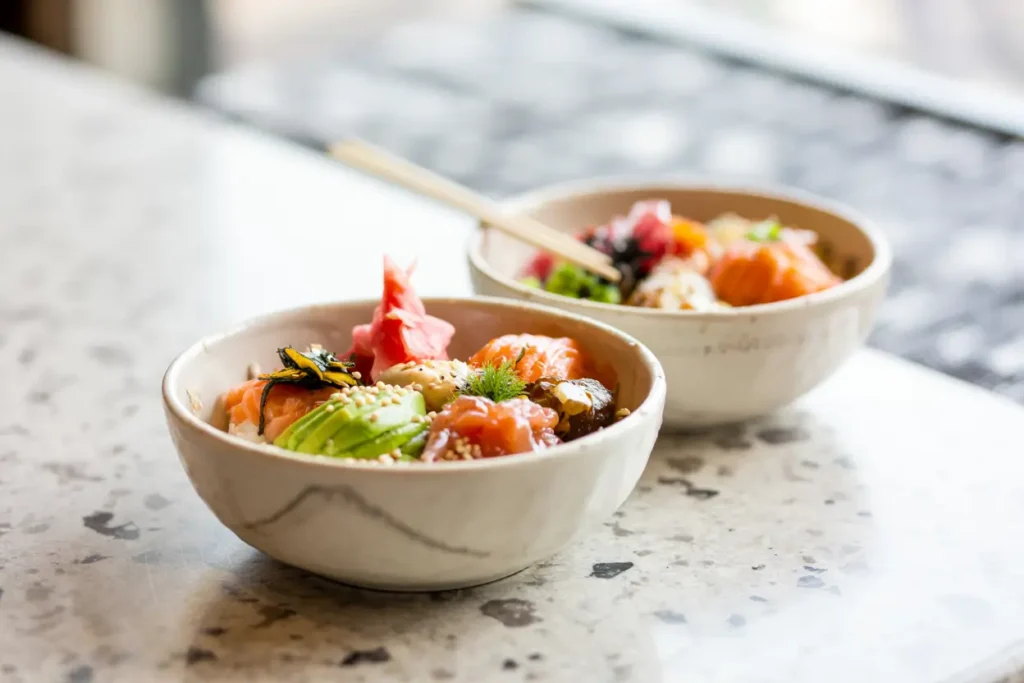 vibrant sushi bowls